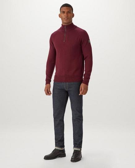 Pull Belstaff Homme Alfie Rouge Laine Soldes DM8024716